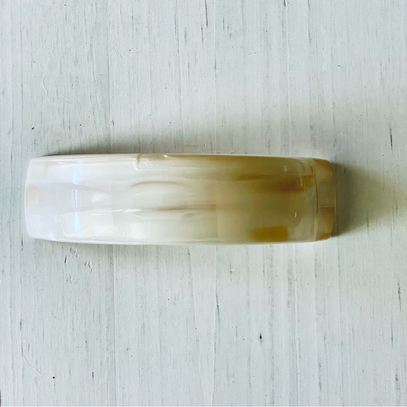 Vintage French pearl off white crème made with in France hair clip barrette - Picture 3 of 9